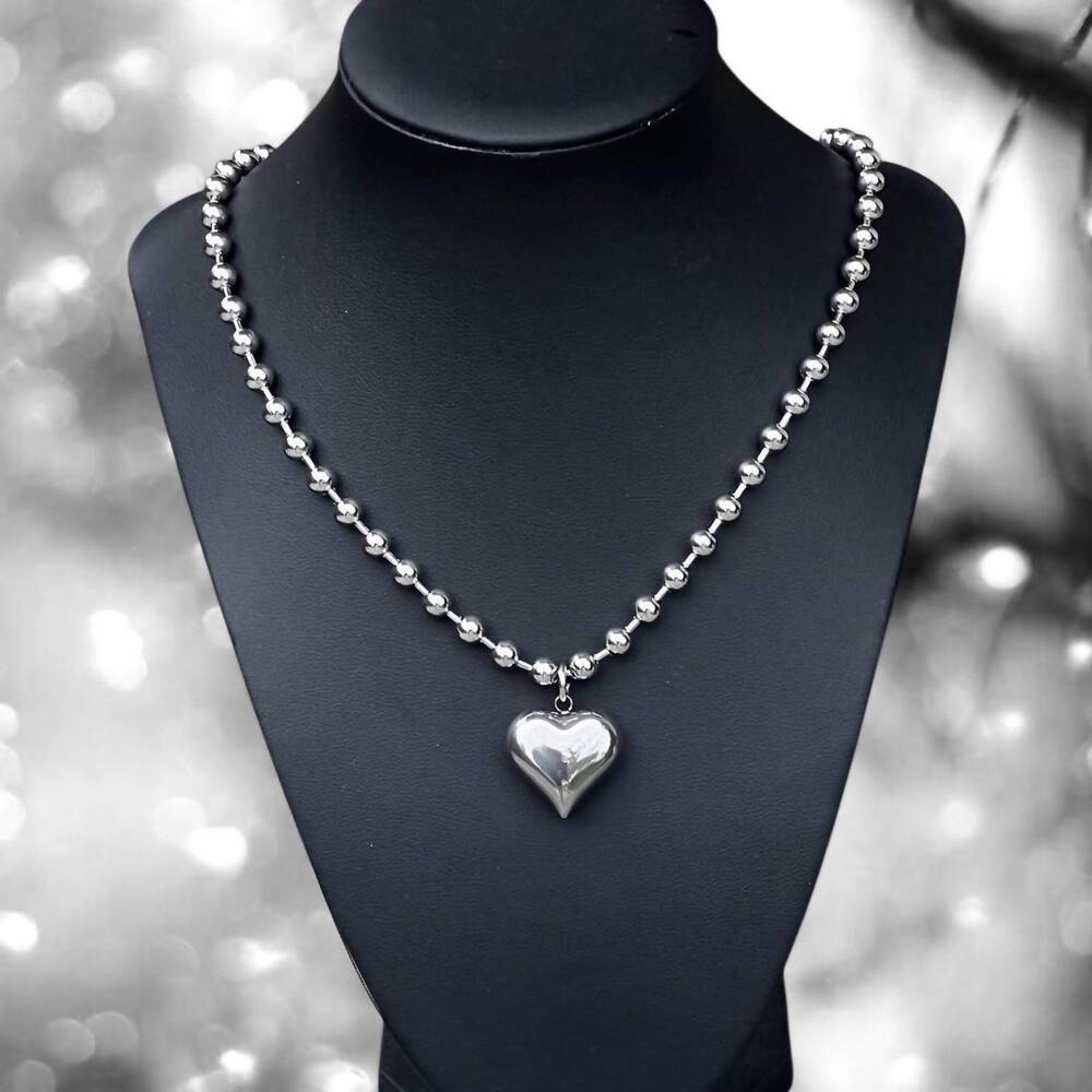 NEW FLANERIE BY MAIQ women's hatti heart necklace in silver